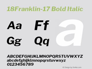 18Franklin-17 Bold Italic Version 1.017图片样张