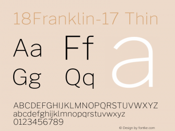 18Franklin-17-Thin Version 0.017;PS 000.017;hotconv 1.0.88;makeotf.lib2.5.64775图片样张