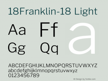 18Franklin-18-Light Version 0.018;PS 000.018;hotconv 1.0.88;makeotf.lib2.5.64775图片样张