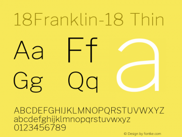 18Franklin-18-Thin Version 0.018 Font Sample