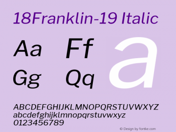 18Franklin-19 Italic Version 1.019图片样张