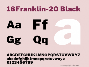 18Franklin-20 Black Version 0.020;PS 000.020;hotconv 1.0.88;makeotf.lib2.5.64775图片样张