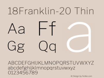 18Franklin-20 Thin Version 0.020 Font Sample
