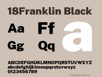 18Franklin Black Version 0.030 Font Sample