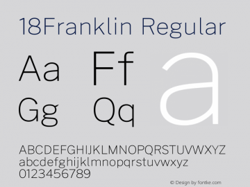 18Franklin Regular Version 0.030 Font Sample