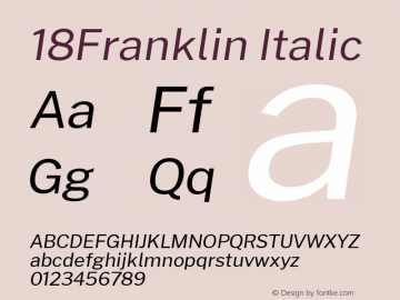 18Franklin Italic Version 1.030 Font Sample