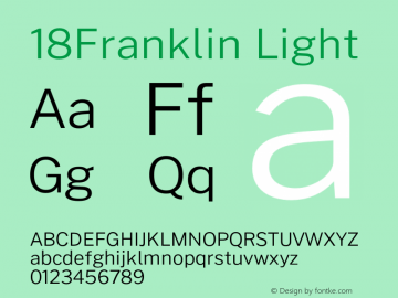 18Franklin Light Version 0.030;PS 000.030;hotconv 1.0.88;makeotf.lib2.5.64775 Font Sample