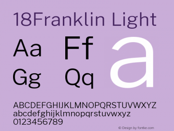 18Franklin Light Version 0.030;PS 000.030;hotconv 1.0.88;makeotf.lib2.5.64775 Font Sample