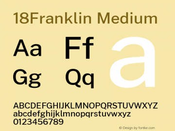 18Franklin Medium Version 0.030 Font Sample