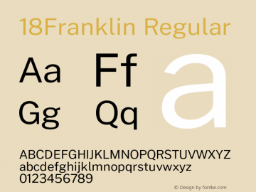 18Franklin Regular Version 0.030;PS 000.030;hotconv 1.0.88;makeotf.lib2.5.64775 Font Sample