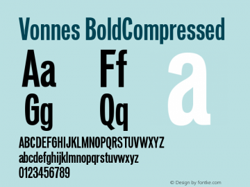 Vonnes-BoldCompressed Version 001.000图片样张