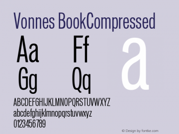 Vonnes-BookCompressed Version 001.000 Font Sample