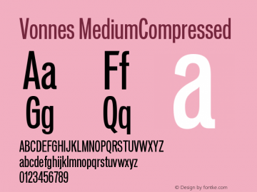 Vonnes-MediumCompressed Version 001.000 Font Sample