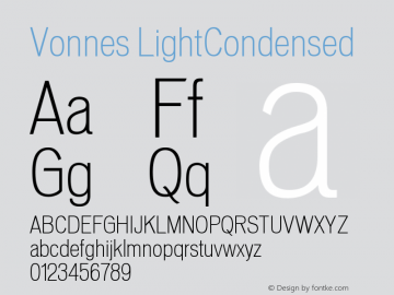 Vonnes-LightCondensed Version 001.000图片样张