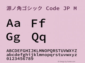 源ノ角ゴシック Code JP M 图片样张