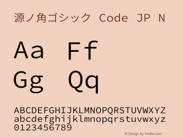 源ノ角ゴシック Code JP N  Font Sample