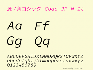 源ノ角ゴシック Code JP N It 图片样张