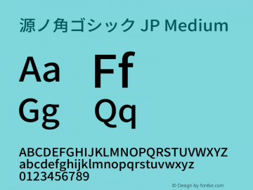 源ノ角ゴシック JP Medium  Font Sample