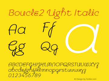 Boucle2Lt-Italic Version 2.000 Font Sample