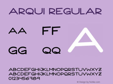 Arqui Version 1.002;Fontself Maker 2.0.4 Font Sample
