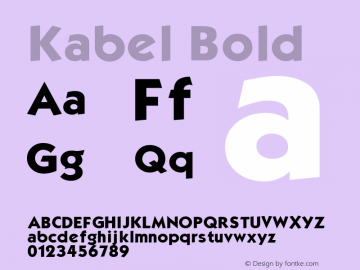 Kabel Bold Altsys Fontographer 3.5  12/1/92 Font Sample