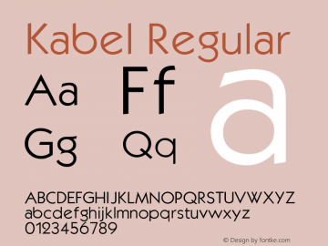 Kabel Regular Altsys Fontographer 3.5  12/2/92 Font Sample