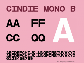 Cindie Mono B Version 1.000;PS 002.000;hotconv 1.0.70;makeotf.lib2.5.58329 Font Sample