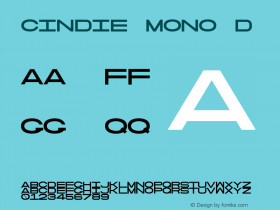Cindie Mono D Version 1.000;PS 002.000;hotconv 1.0.70;makeotf.lib2.5.58329图片样张