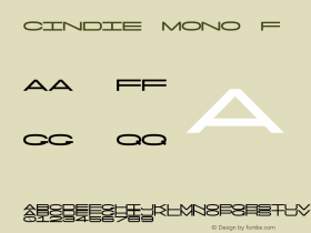 Cindie Mono F Version 1.000;PS 002.000;hotconv 1.0.70;makeotf.lib2.5.58329图片样张