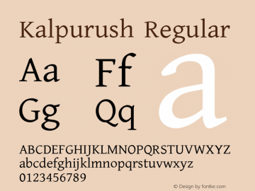 Kalpurush Version 0.258 Font Sample