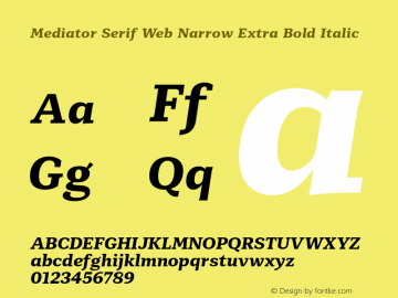 Mediator Serif Web Narrow ExBd Version 1.0W图片样张