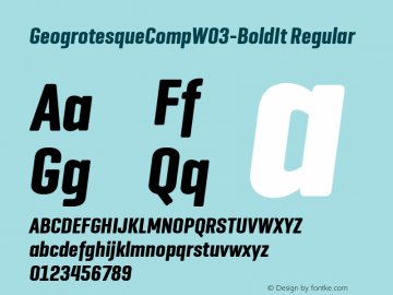 Geogrotesque Comp W03 Bold It Version 1.00图片样张