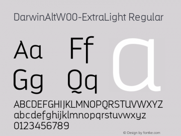 DarwinAlt W00 Extra Light Version 1.00 Font Sample