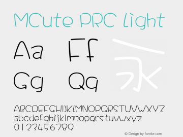 MCute PRC Light  Font Sample