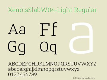Xenois Slab W04 Light Version 1.1 Font Sample