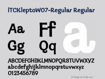 ITC Klepto W07 Regular Version 1.00 Font Sample