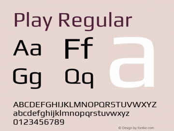 Play Regular Version 2.101; ttfautohint (v1.6) Font Sample