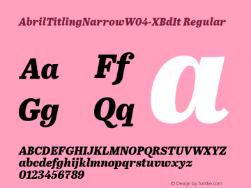 Abril Titling Narrow W04 XB It Version 1.00图片样张