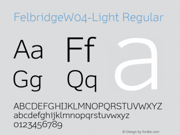 Felbridge W04 Light Version 1.10 Font Sample