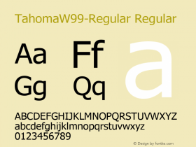 Tahoma W99 Regular Version 6.30 Font Sample