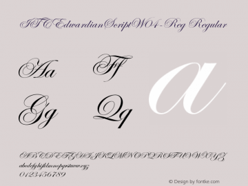 ITC Edwardian Script W04 Reg Version 1.1 Font Sample