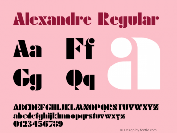 Alexandre Regular Unknown Font Sample