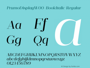 Prumo Display W00 Book Italic Version 1.10 Font Sample