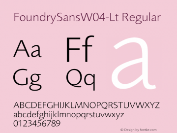 Foundry Sans W04 Lt Version 1.1 Font Sample