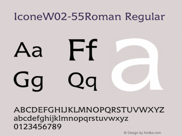 Icone W02 55 Roman Version 1.01 Font Sample