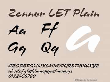 Zennor LET Plain 1.0 Font Sample