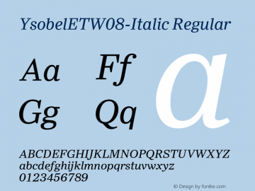 Ysobel ET W08 Italic Version 1.1图片样张