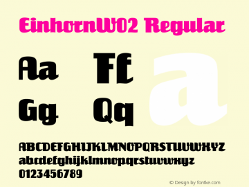 Einhorn W02 Version 1.01 Font Sample
