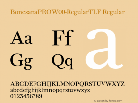 Bonesana PRO W00 Regular TLF Version 1.00 Font Sample