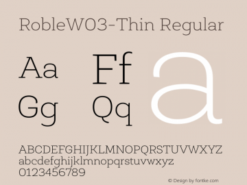 Roble W03 Thin Version 1.00 Font Sample